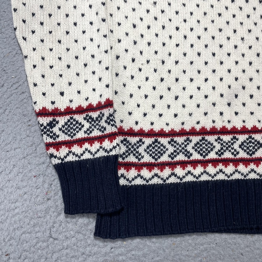 Polo Ralph Lauren Sweater Mens Medium White Moose Fair Isle Crewneck Pullover - Picture 4 of 16